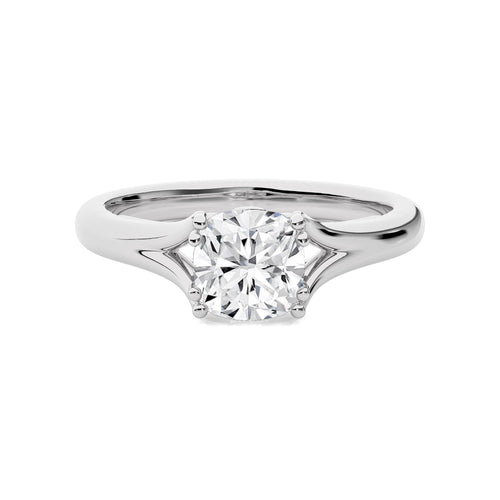 Iconic Solitaire Split Shank Cushion Lab Created Diamond Engagement Ring