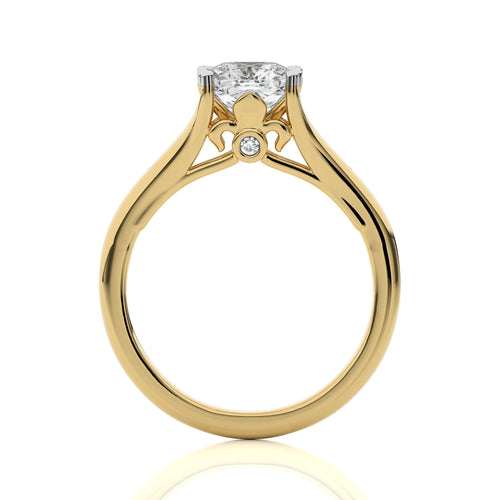 Iconic Solitaire Split Shank Cushion Lab Created Diamond Engagement Ring