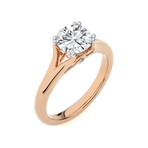 Iconic Solitaire Split Shank Round Diamond Engagement Ring