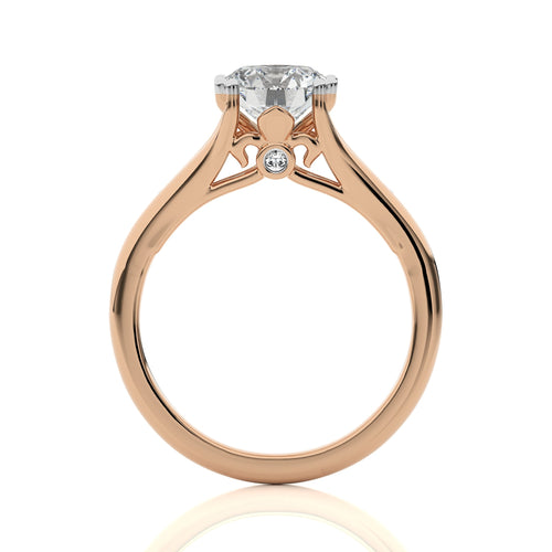 Iconic Solitaire Split Shank Round Diamond Engagement Ring