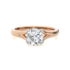 Iconic Solitaire Split Shank Round Lab Created Diamond Engagement Ring