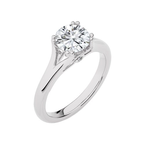 Iconic Solitaire Split Shank Round Lab Created Diamond Engagement Ring