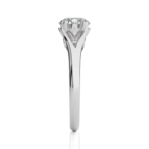 Iconic Solitaire Split Shank Round Diamond Engagement Ring
