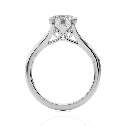 Iconic Solitaire Split Shank Round Diamond Engagement Ring