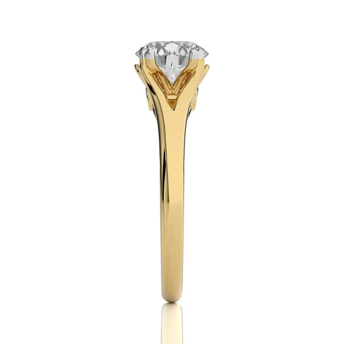 1 1/2 CT. Iconic Solitaire Split Shank Round Natural Diamond Engagement Ring