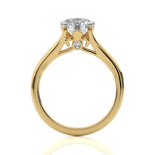 Iconic Solitaire Split Shank Round Diamond Engagement Ring