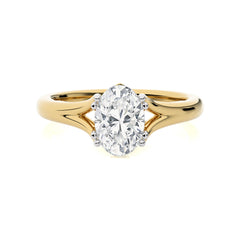 Iconic Solitaire Split Shank Oval Diamond Engagement Ring