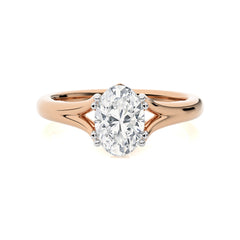 Iconic Solitaire Split Shank Oval Diamond Engagement Ring