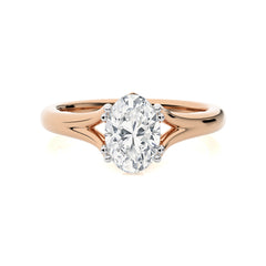 Iconic Solitaire Split Shank Oval Lab Created Diamond Engagement Ring