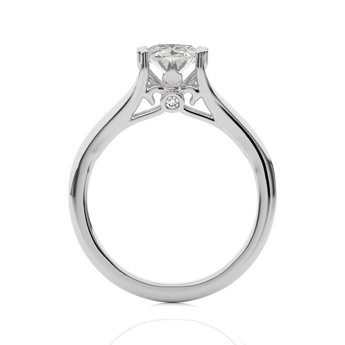 Iconic Solitaire Split Shank Oval Diamond Engagement Ring