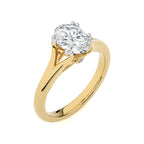 1 1/2 CT. Iconic Solitaire Split Shank Oval Natural Diamond Engagement Ring