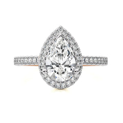 Artsy Bazel Halo Diamond Engagement Ring