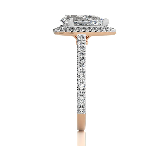 Artsy Bazel Halo Diamond Engagement Ring