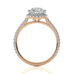 Artsy Bazel Halo Diamond Engagement Ring