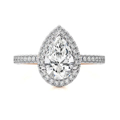 Artsy Bazel Halo Diamond Engagement Ring