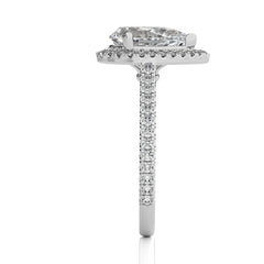 Artsy Bazel Halo Diamond Engagement Ring