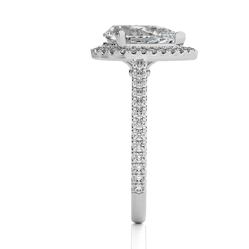 Artsy Bazel Halo Diamond Engagement Ring