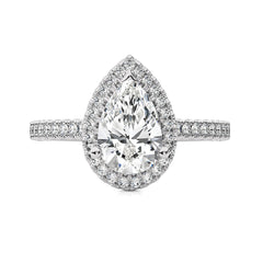 Artsy Bazel Halo Diamond Engagement Ring