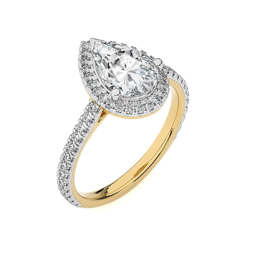 Artsy Bazel Halo Diamond Engagement Ring