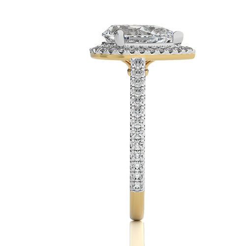 Artsy Bazel Halo Diamond Engagement Ring