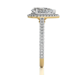 Artsy Bazel Halo Diamond Engagement Ring