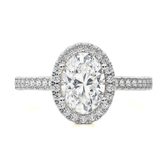 Artsy Bazel Halo Diamond Engagement Ring