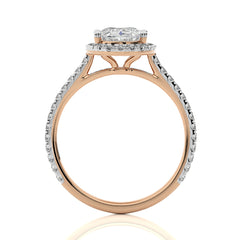 Artsy Bazel Halo Diamond Engagement Ring
