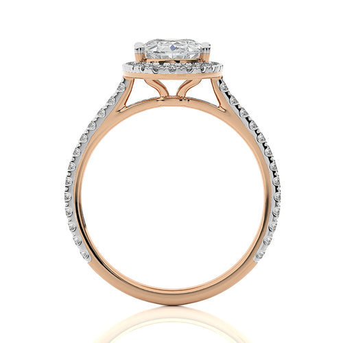 Artsy Bazel Halo Diamond Engagement Ring
