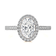 Artsy Bazel Halo Diamond Engagement Ring