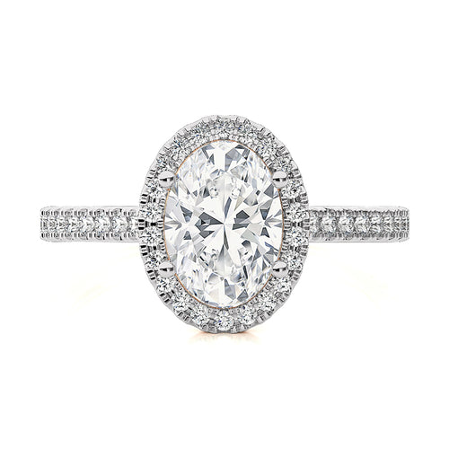 Artsy Bazel Halo Diamond Engagement Ring