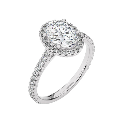 Artsy Bazel Halo Diamond Engagement Ring
