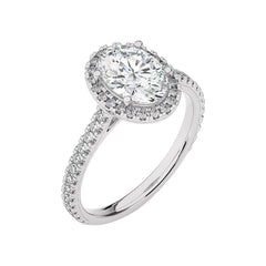 Artsy Bazel Halo Diamond Engagement Ring