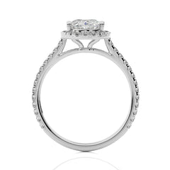 Artsy Bazel Halo Diamond Engagement Ring