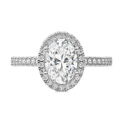 Artsy Bazel Halo Diamond Engagement Ring