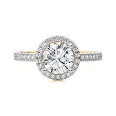 Artsy Bazel Halo Diamond Engagement Ring