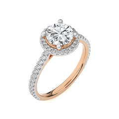 Artsy Bazel Halo Diamond Engagement Ring