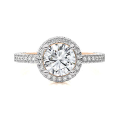 Artsy Bazel Halo Diamond Engagement Ring