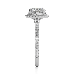 Artsy Bazel Halo Diamond Engagement Ring