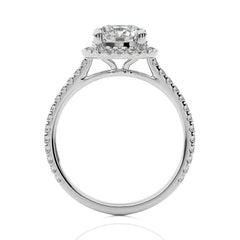 Artsy Bazel Halo Diamond Engagement Ring