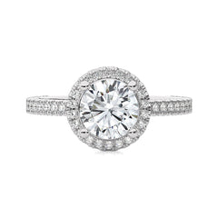Artsy Bazel Halo Diamond Engagement Ring