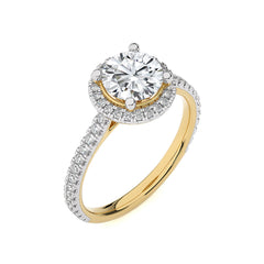 Artsy Bazel Halo Diamond Engagement Ring