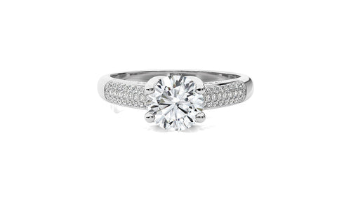 Contemporary Solitaire Diamond Engagement Ring