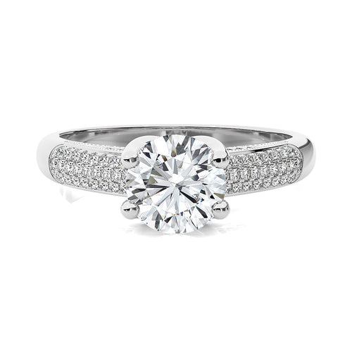 Contemporary Solitaire Diamond Engagement Ring