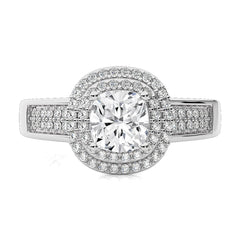Daisy Blossom Bazel Halo Diamond Engagement Ring