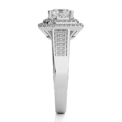 Daisy Blossom Bazel Halo Diamond Engagement Ring