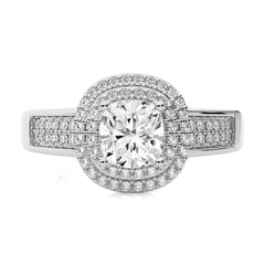 Daisy Blossom Bazel Halo Diamond Engagement Ring