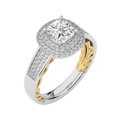 Daisy Blossom Bazel Halo Diamond Engagement Ring