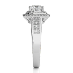 Daisy Blossom Bazel Halo Diamond Engagement Ring