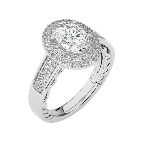 Daisy Blossom Bazel Halo Diamond Engagement Ring