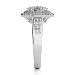 Daisy Blossom Bazel Halo Diamond Engagement Ring